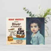 kühne Piratenabenteuer Geburtstagseinladung Einladung (Stehend Vorderseite)