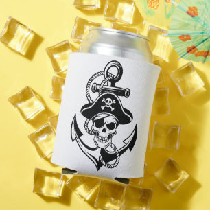 Kühne Piratenschädel und Anker - Schönes Design Dosenkühler