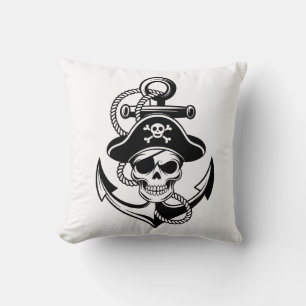 Kühne Piratenschädel und Anker - Schönes Design Kissen