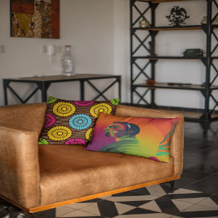 kühne Pop Art   Afrikanischer Amerikaner mit Locat Lendenkissen