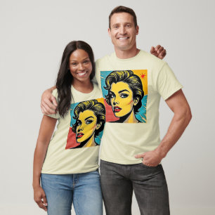 Kühne Pop-Art-Frau definiert T-Shirt