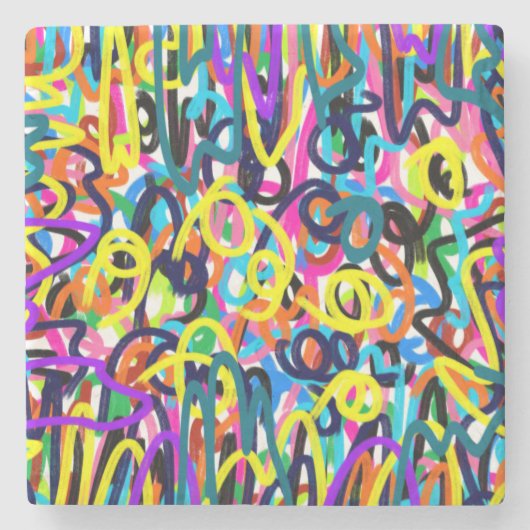 kühne Pop Art Steinuntersetzer (Vorderseite)