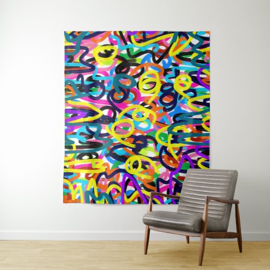 kühne Pop Art Wandteppich (Beispiel)