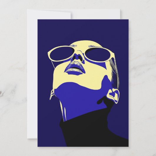 Kühne Pop Art Woman mit Sonnenbrille Einladung (Vorderseite)