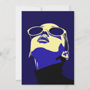 Kühne Pop Art Woman mit Sonnenbrille Einladung