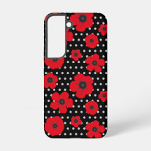 Kühne Poppies und Polka Dots Red Black Contemporar