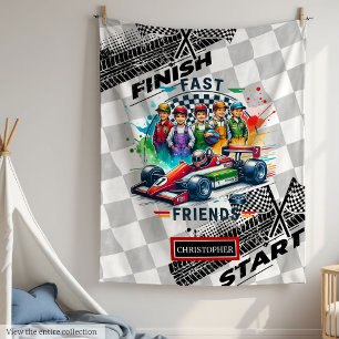 Kühne Racing Blanket Sport Car Watercolor Boy Fleecedecke