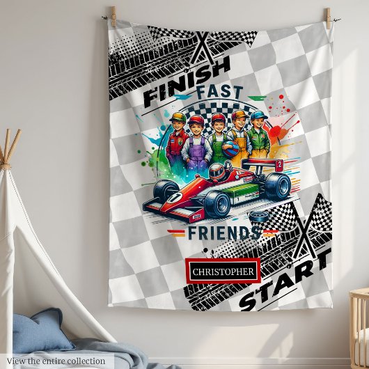 Kühne Racing Blanket Sport Car Watercolor Boy Fleecedecke
