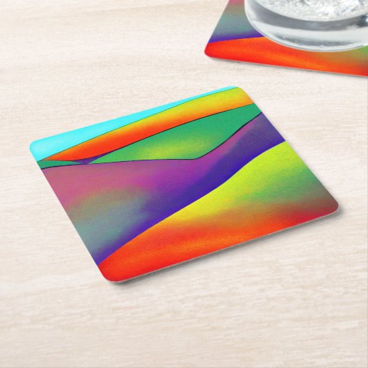 kühne Rainbow Hills Rechteckiger Pappuntersetzer (angewinkelt)