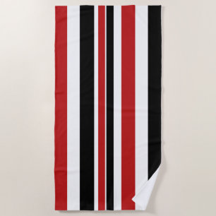 Kühne Red Black Stripes Beach Handtuch
