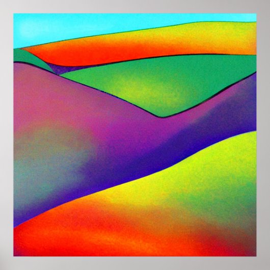 Kühne Regenbogenhügel Poster (Vorne)