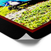 Kühne Retro Travel Trailer Campingplatz Art Poster (Ecke)