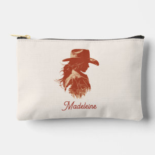 Kühne Retro Western Cowgirl Bachelorette Name Zubehörtasche