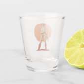 Kühne Retro Western Cowgirl Bachelorette Schnapsglas (Rückseite)