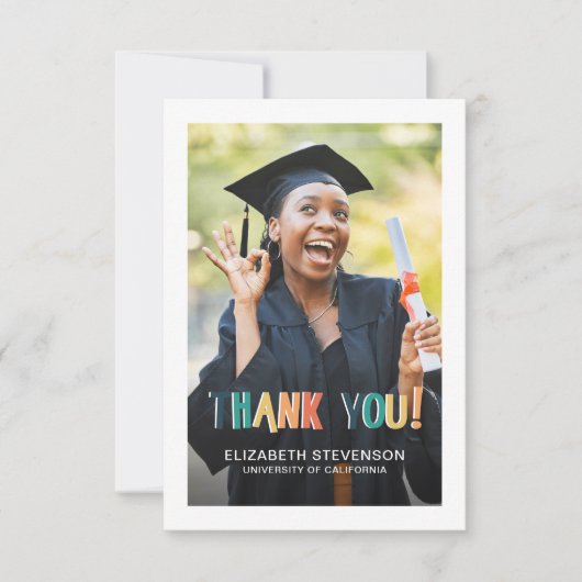 Kühne Retrofarben Abschluss danke Ihnen Foto (Vorderseite)