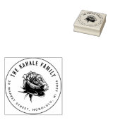 kühne Rose | Benutzerdefinierter Familienname und Gummistempel (Stempel)