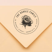 kühne Rose | Benutzerdefinierter Familienname und Gummistempel