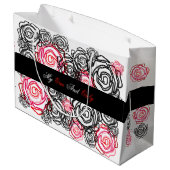 'Kühne Rose-meine einzige und nur' große Geschenkt Geschenktüte (Rückseite Schrägansicht)
