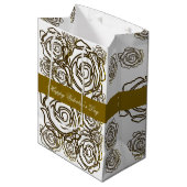 'Kühne Rose Valentine' (goldenes Medium) Geschenkt Mittlere Geschenktüte (Vorderseite Schrägansicht)