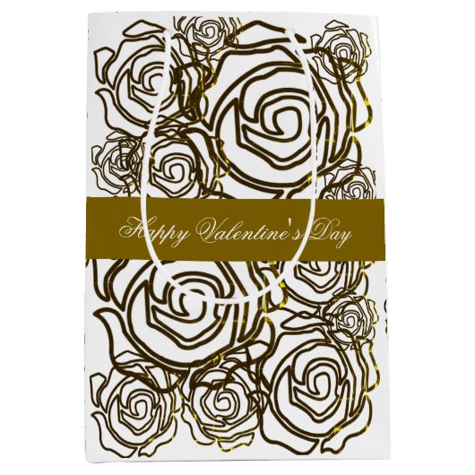 'Kühne Rose Valentine' (goldenes Medium) Geschenkt Mittlere Geschenktüte (Vorderseite)