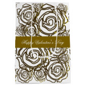 'Kühne Rose Valentine' (goldenes Medium) Geschenkt Mittlere Geschenktüte (Rückseite)