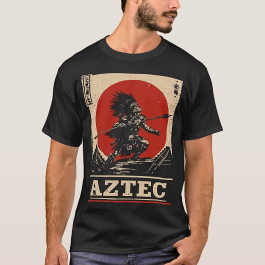 kühne rote Sun Aztec-Kriegerkultur T-Shirt (Vorderseite)