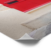 kühne rote Tür im maltesischen Dorf Poster (Ecke)