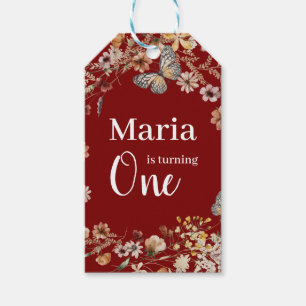 kühne rustikale Wildblume Floral Baby Geburtstag Geschenkanhänger