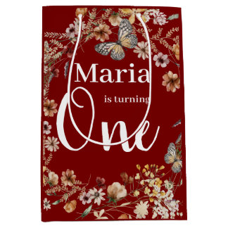 kühne rustikale Wildblume Floral Baby Geburtstag Mittlere Geschenktüte