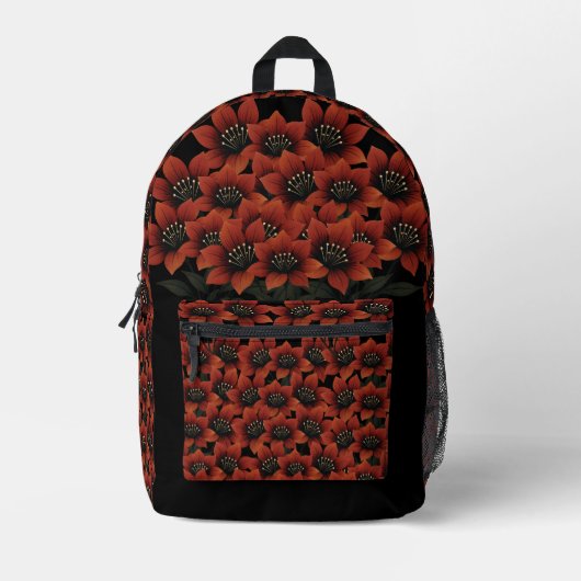 Kühne Scarlet Blooms Bedruckter Rucksack (Vorderseite)
