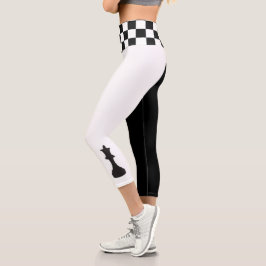 kühne Schachkönigin Schachbrett Yoga Capri Leggings