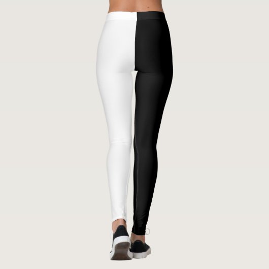 Kühne Schachkönigin Schwarz-Weiß Leggings (Rückseite)