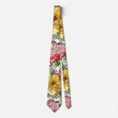 Kühne schöne Aquarellfarben Tinte Rot Gelbe Rosen Krawatte (Vorderseite)