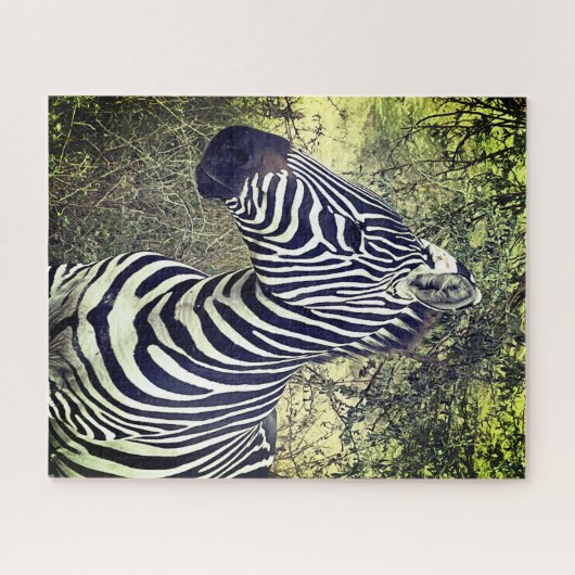 Kühne schöne Schwarz und Weiß Zebra Kenya Puzzle (Horizontal)