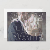 Kühne Schriftart Foto Save the Date! Ankündigungspostkarte (Vorne/Hinten)