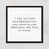 Kühne Schwarz-Weiß-Psychotherapie Therapeut Gehirn Quadratische Visitenkarte (Rückseite)