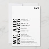 kühne, Schwarz-weiße Hochzeitsfeier Einladung (Vorderseite)