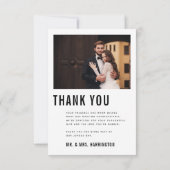 kühne Schwarz-weiße Moderne Minimalistische Foto H Dankeskarte (Rückseite)