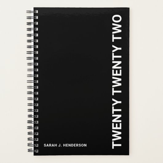 kühne Schwarz-weiße Typografie Wochenmonatlicher P Planer (Vorderseite)