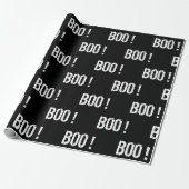 Kühne schwarze "BOO"! Halloween Geschenkpapier (Ungerollt)