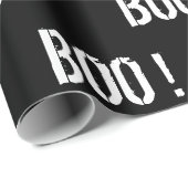 Kühne schwarze "BOO"! Halloween Geschenkpapier (Rolleneckpunkt)