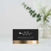 Kühne schwarze Gold-Visitenkarte des Elektrikers Visitenkarte (Stehend Vorderseite)