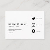 Kühne schwarze und weiße soziale Medien Visitenkarte (Vorderseite)