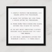 Kühne Schwarzer Schmetterling Tattoo Aftercare Ins Quadratische Visitenkarte (Rückseite)