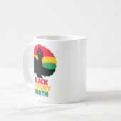 Kühne Silhouette Afro-Frau erhobene Faust Kaffeetasse (Vorderseite Links)