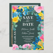 kühne Sommerblumen Foto Hochzeit speichern Sie das Save The Date (Vorne/Hinten)