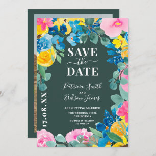 kühne Sommerblumen Foto Hochzeit speichern Sie das Save The Date