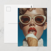 kühne Sommereiscreme-Stil Postkarte (Vorne/Hinten)