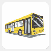 kühne Stadtbusse Quadratischer Aufkleber (Vorderseite)