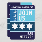 kühne Star von David Bar Mitzvah Einladung (Vorne/Hinten)